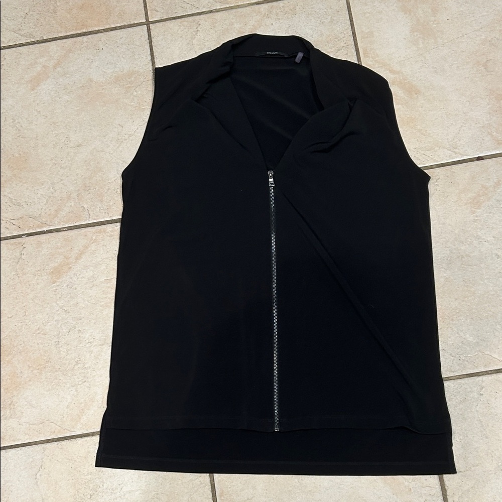 Tahari Black Zip-Front Tank Top - Size S - Excellent Condition
